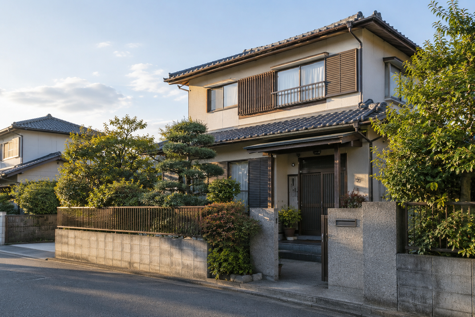 郊外に建つ日本の戸建て住宅
